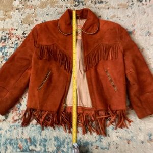 1950’s vintage Roy Rogers kids suede leather fringed western jacket.